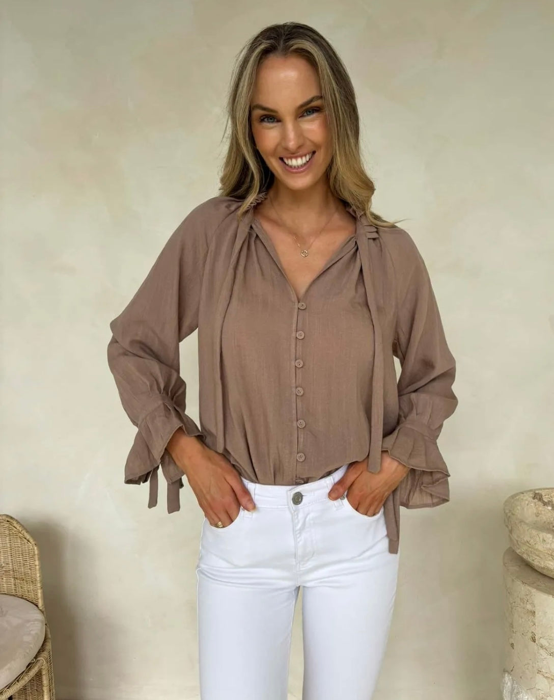 Mocha blouse image 3