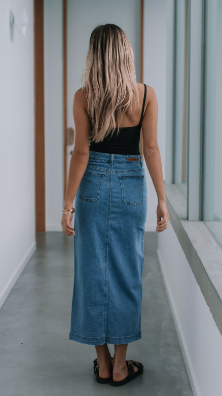 Mid blue skirt image 1