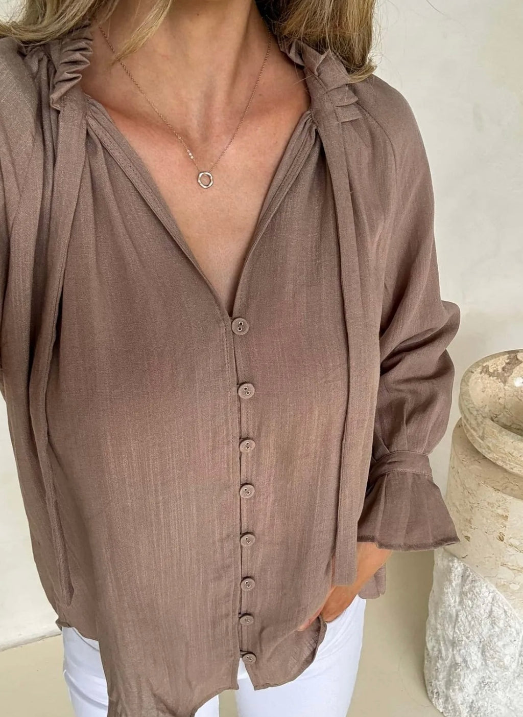 Mocha blouse image 2