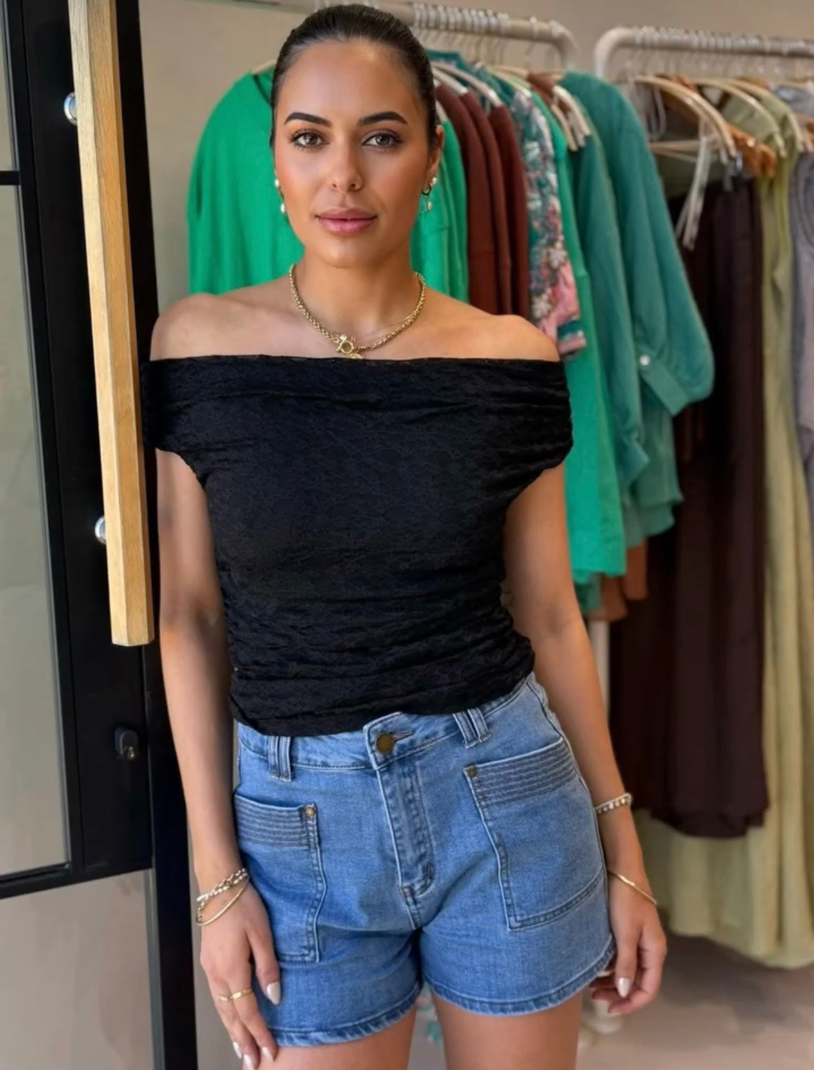 Black lace top