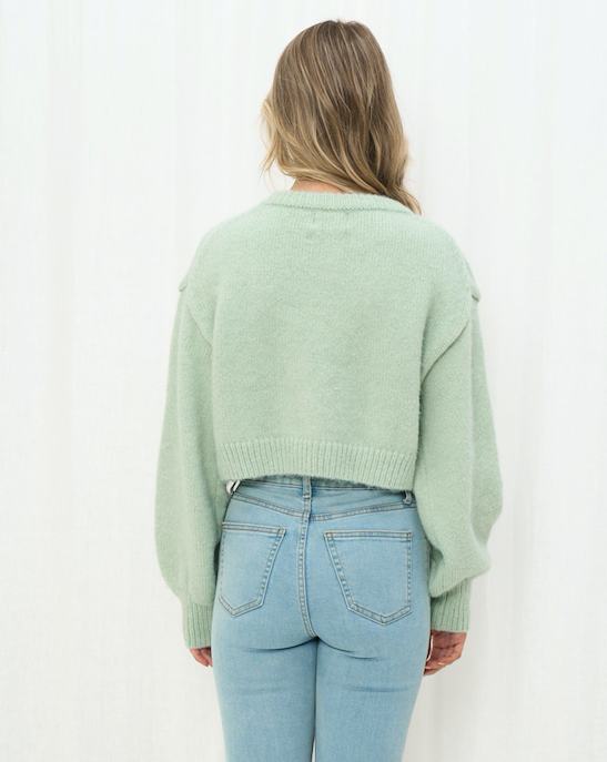 Mint cropped knit image 1
