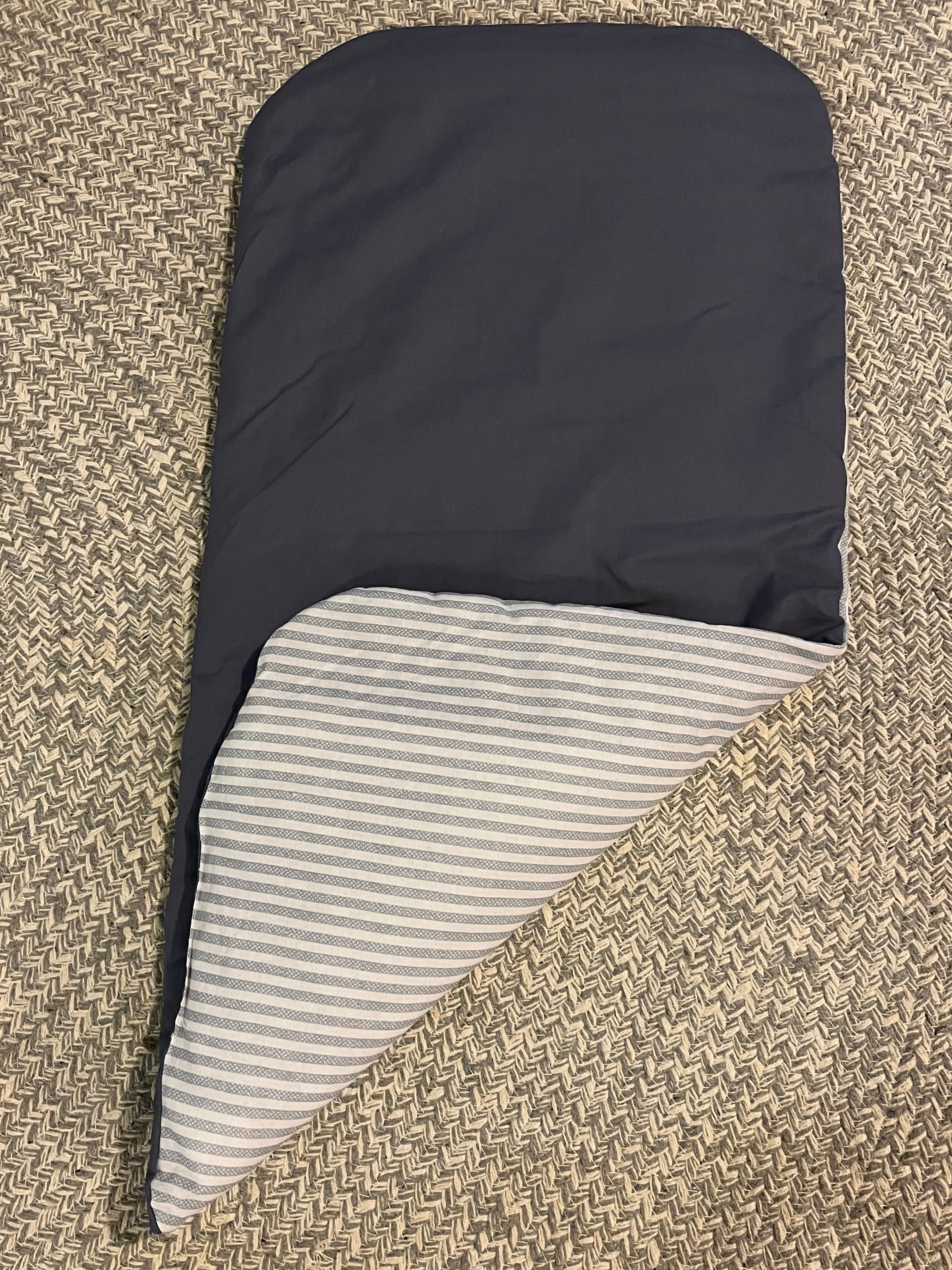 Navy blue/stripe bassinet liner - Medium