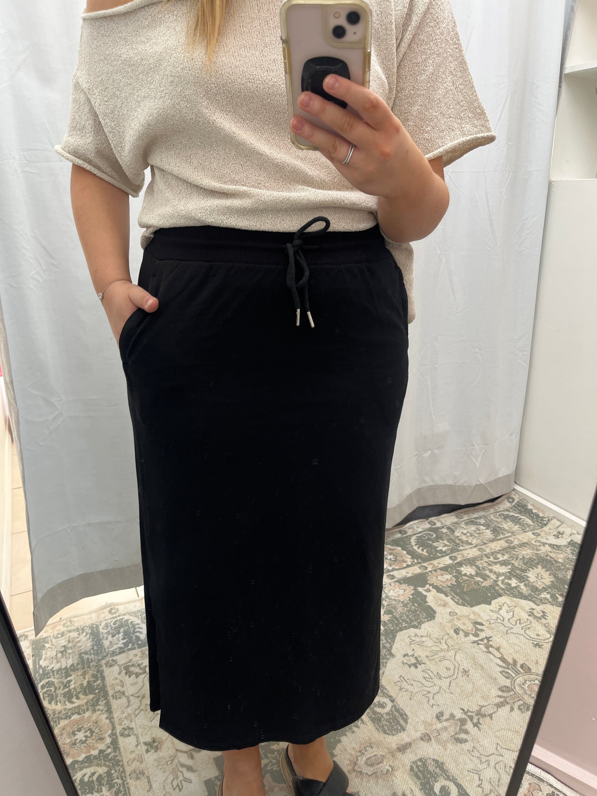 Roberta midi skirt - black