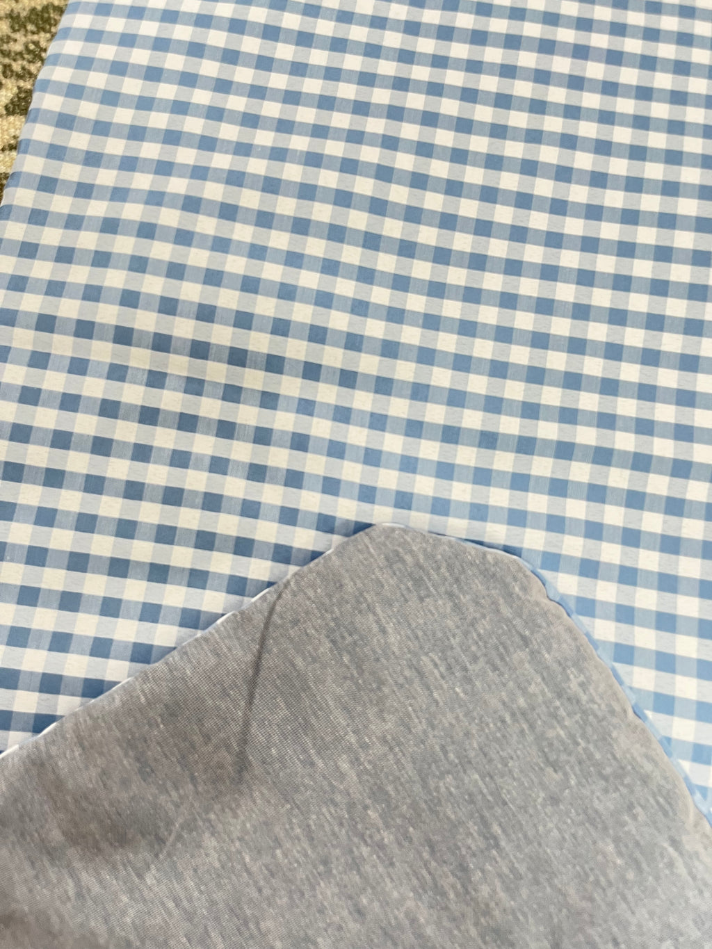 Blue gingham bassinet liner - thin