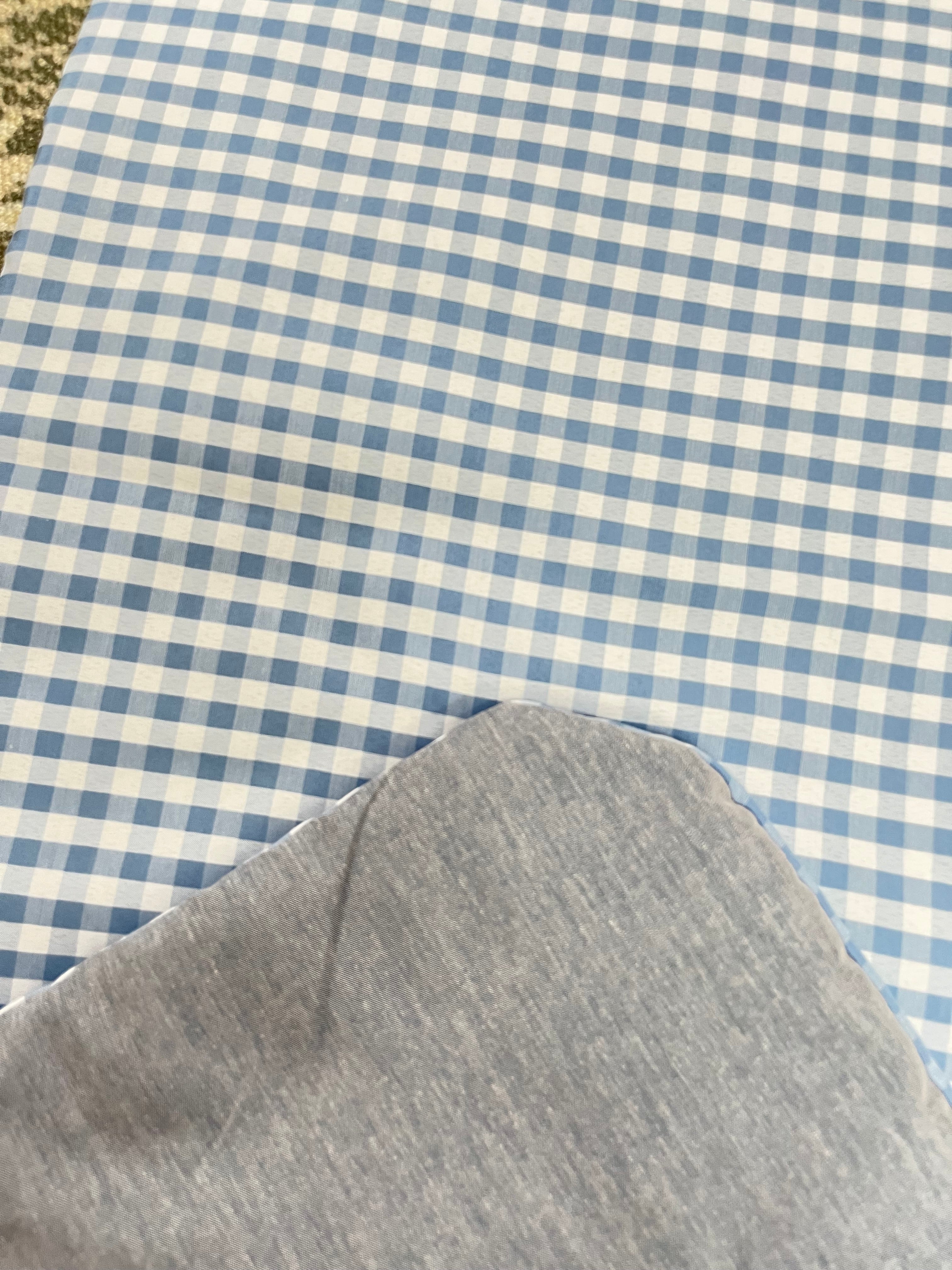 Blue gingham bassinet liner - thin