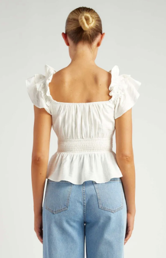 White ruffle top image 1