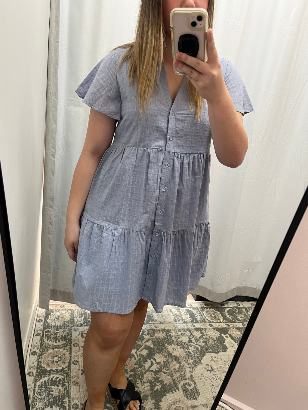 Blue cotton dress