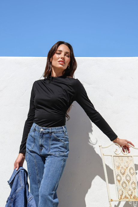 Black drape top image 1