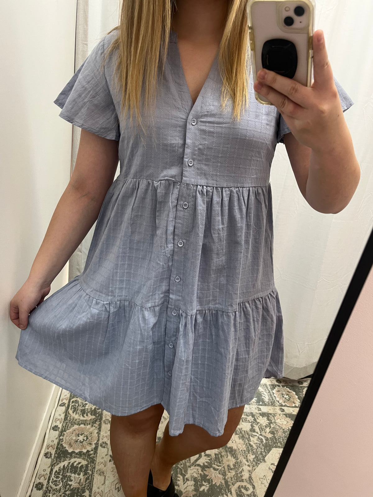 Blue cotton dress