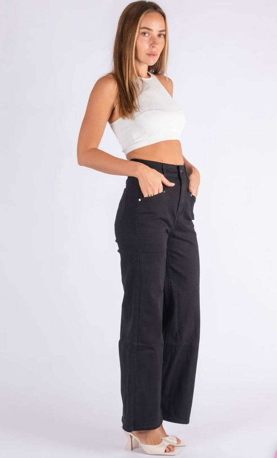 Black denim jean image 1