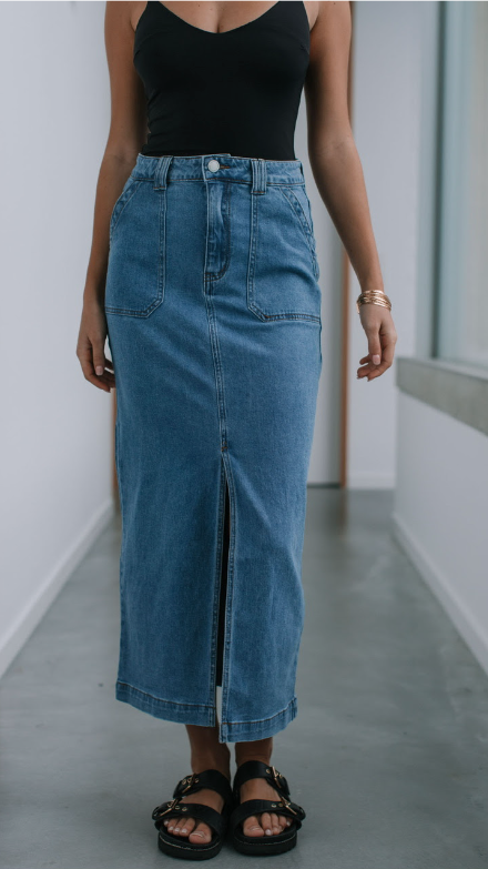 Mid blue skirt image 0