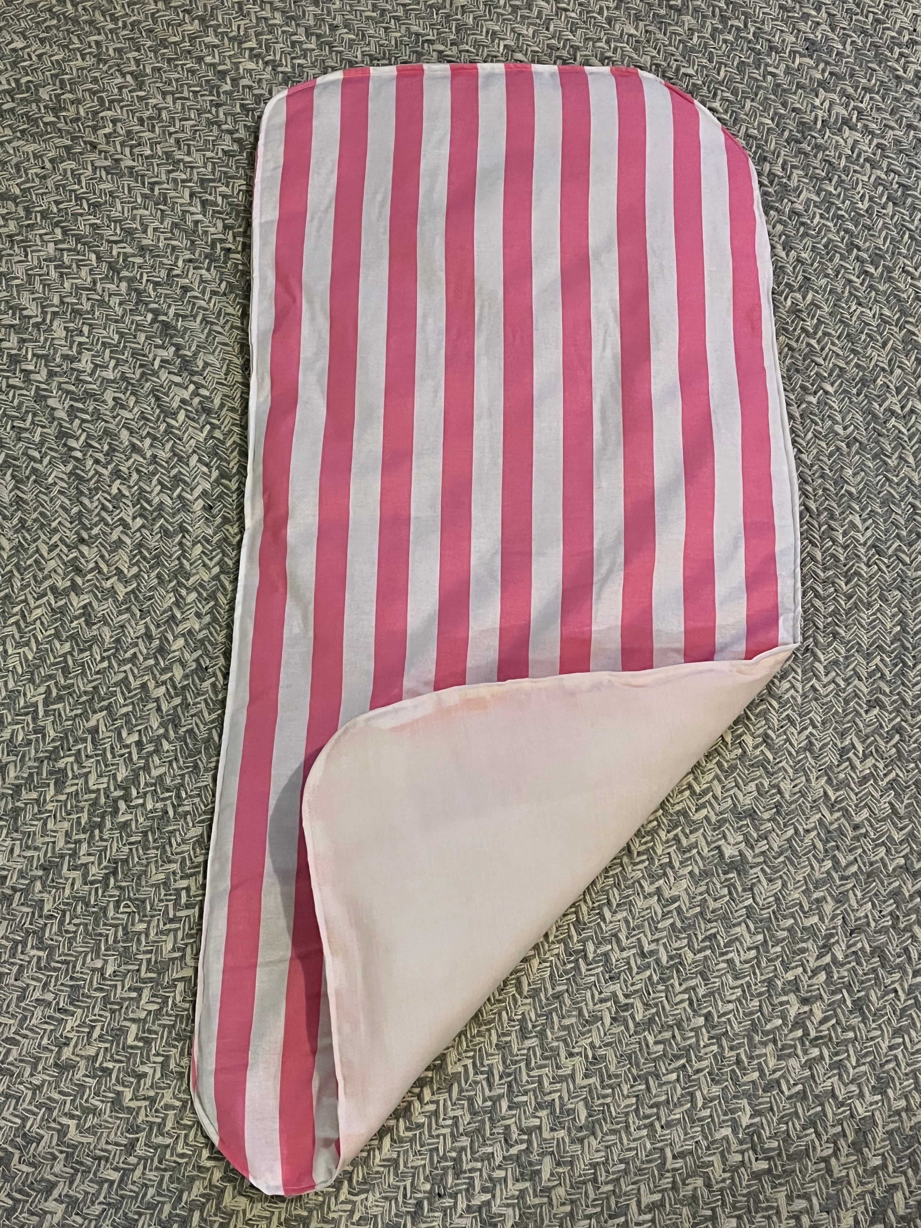 Pink stripe bassinet liner - thin