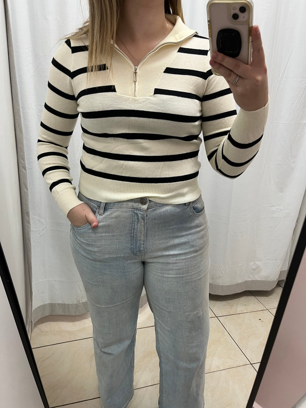 Stripe knit top