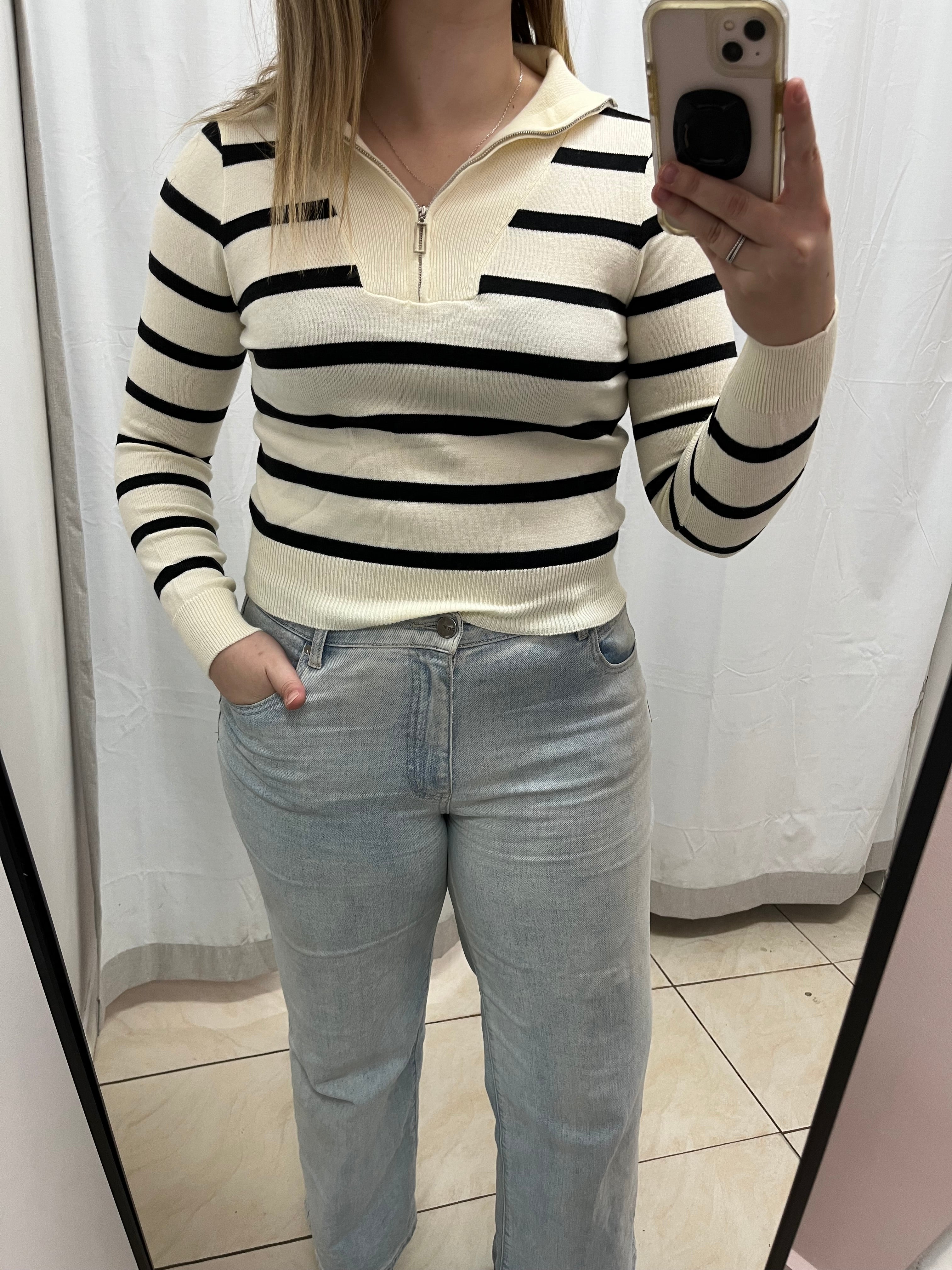 Stripe knit top