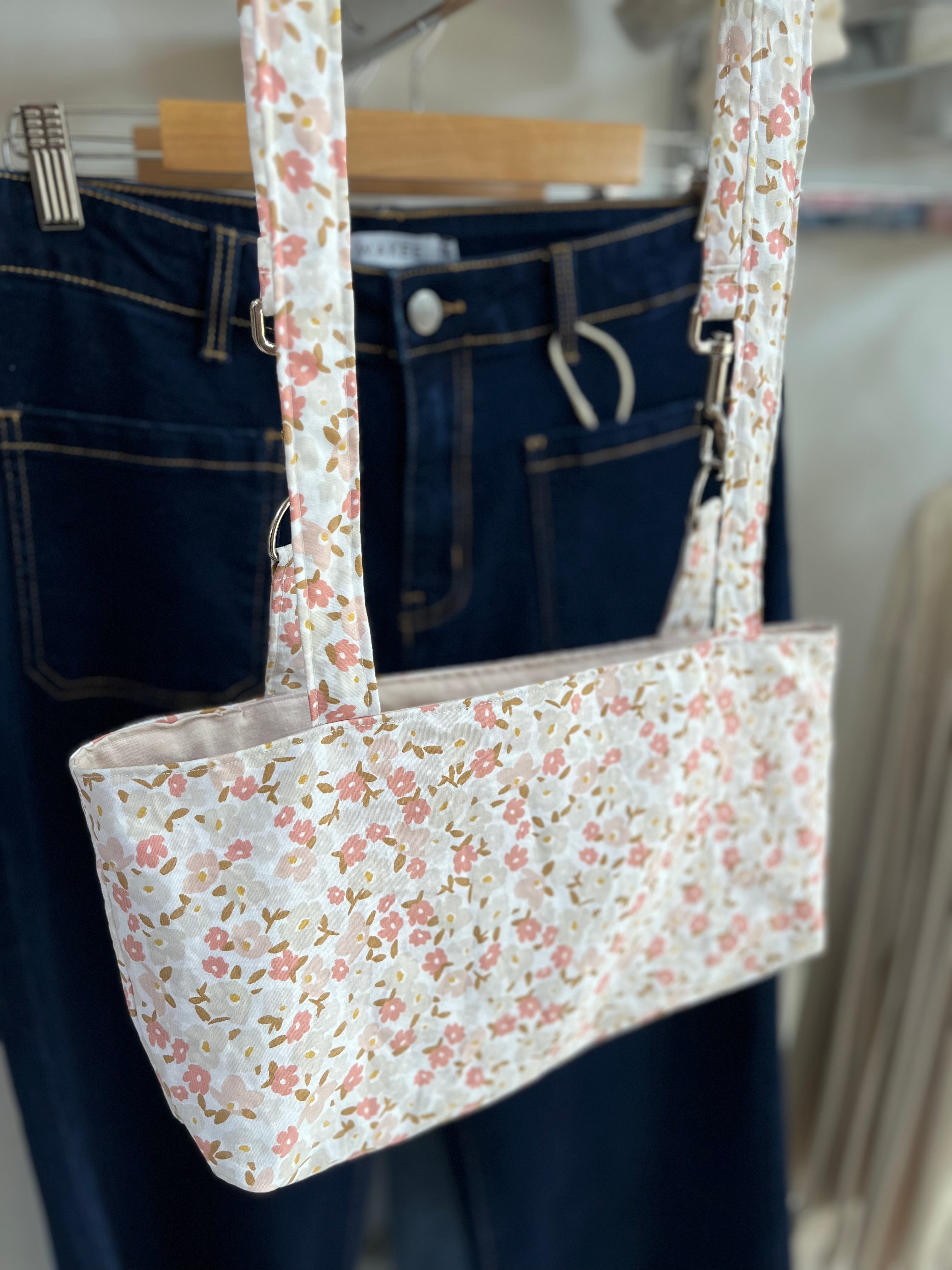 Pink floral pram caddy