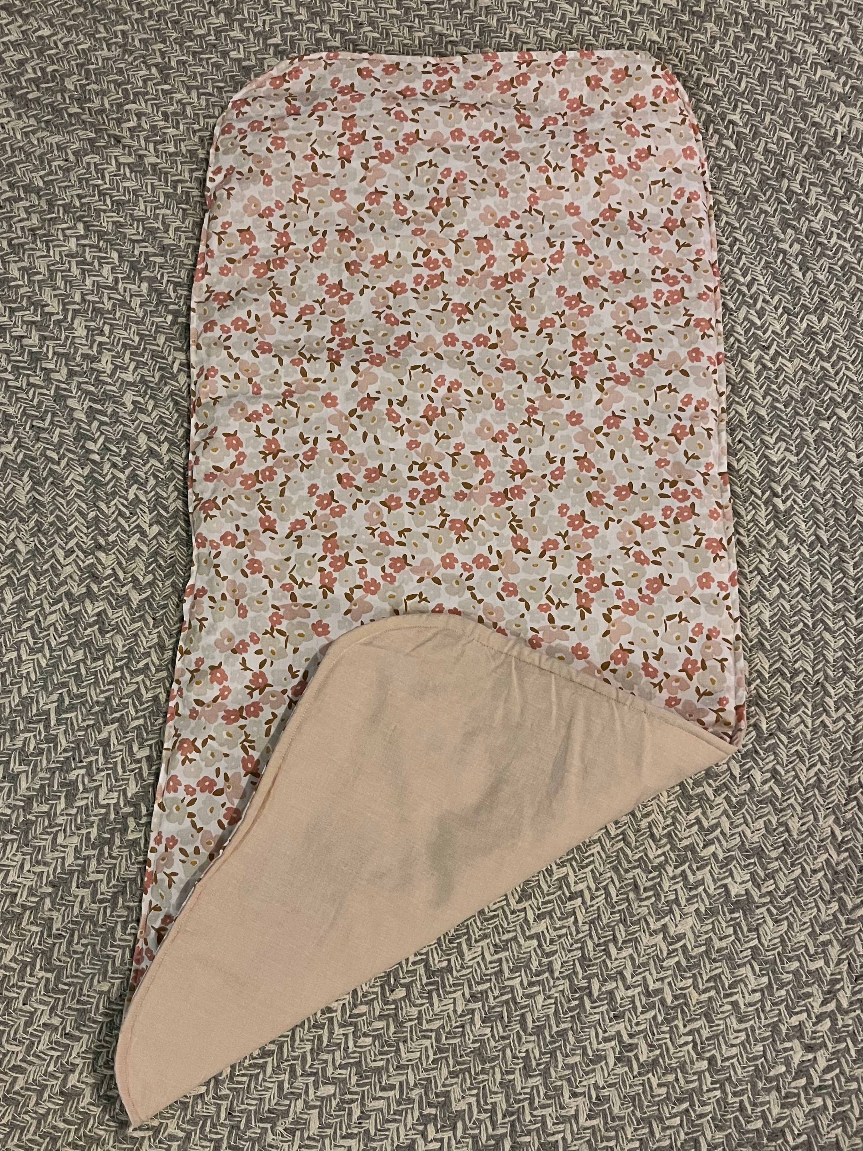Pink floral bassinet liner - thin