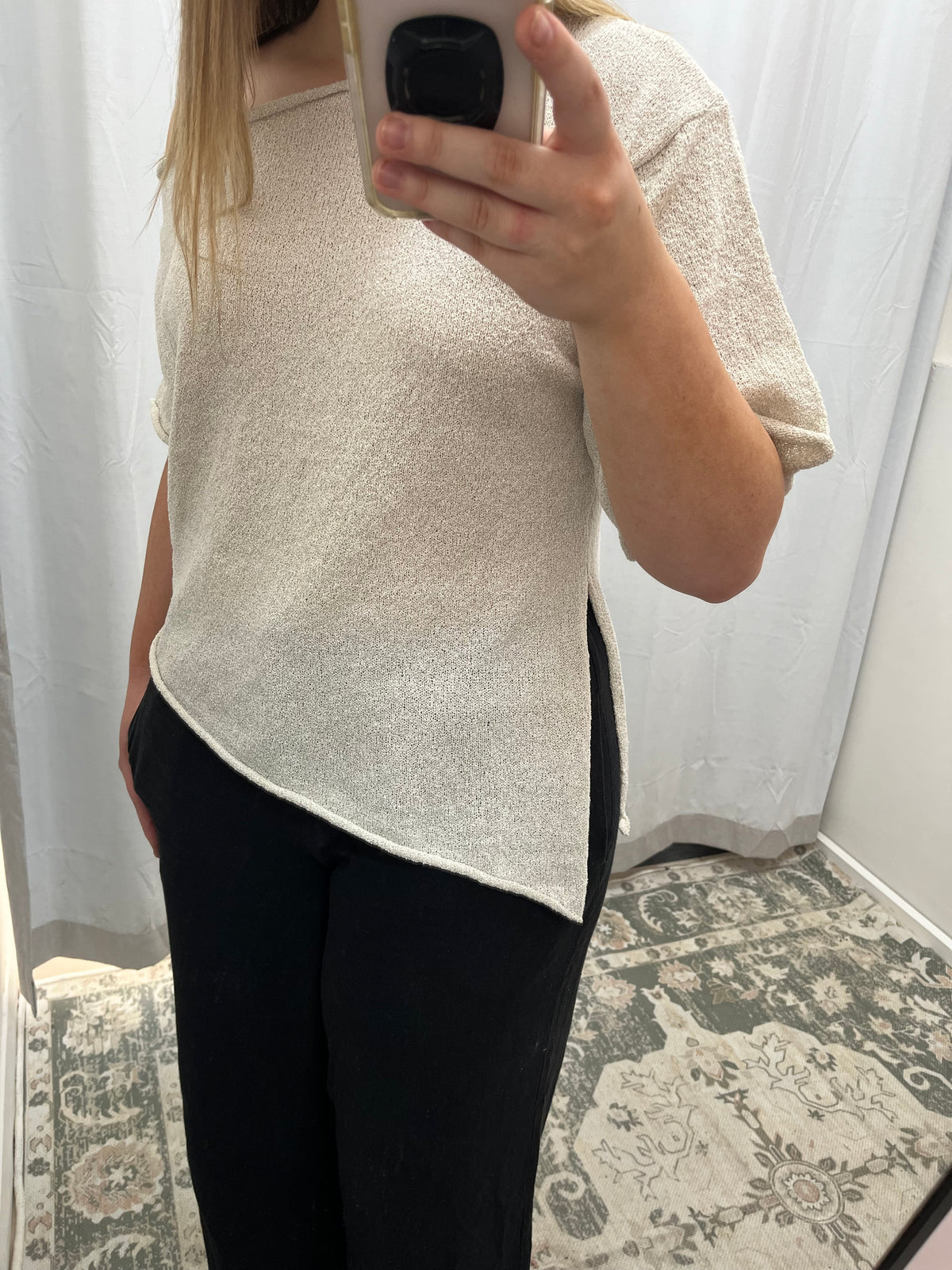 Beige Asym Top