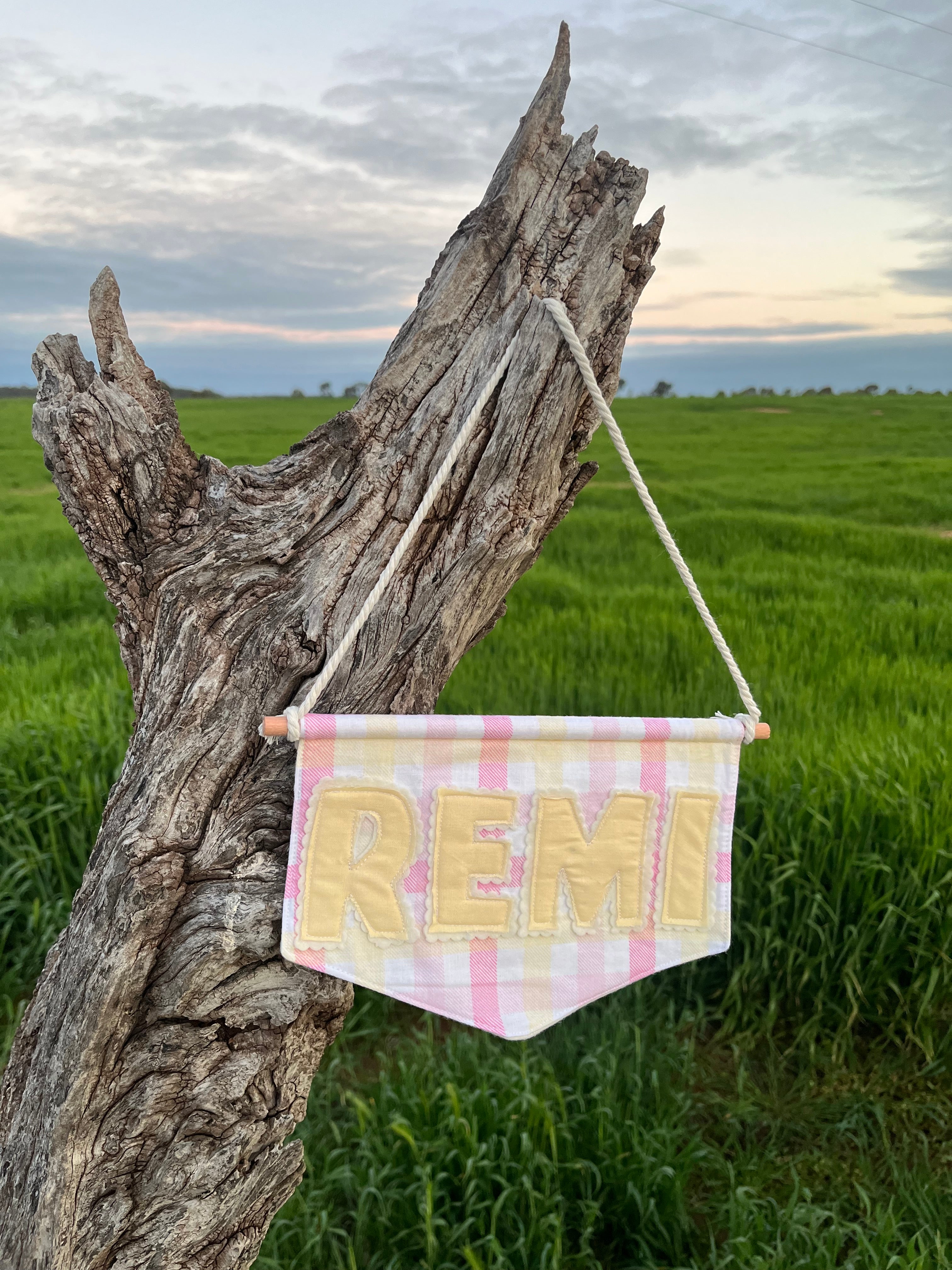 Name letter bunting