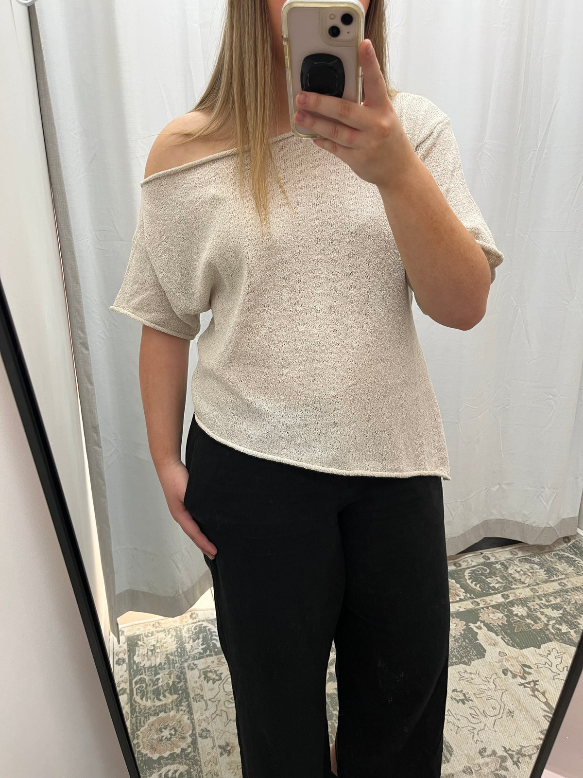 Beige Asym Top