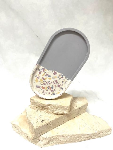 Purple oval jewellery tray