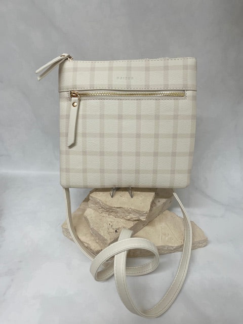 Oatmeal gingham shoulder bag