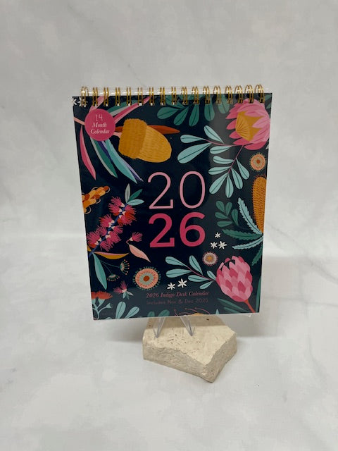 Indigo desk calendar