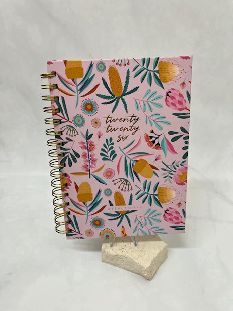 A5 bright floral weekly diary