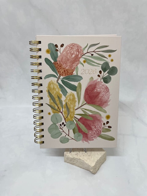 A5 watercolour blossoms weekly diary
