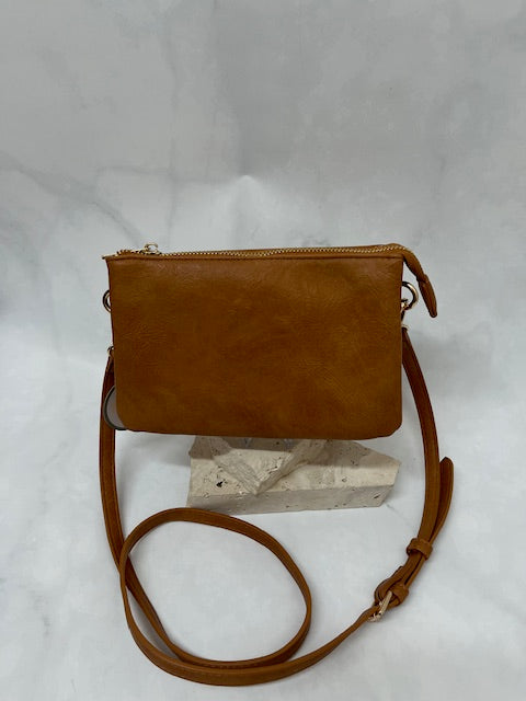 Golden tan side bag