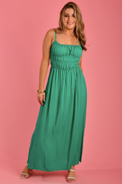 Summer maxi dress christmas green