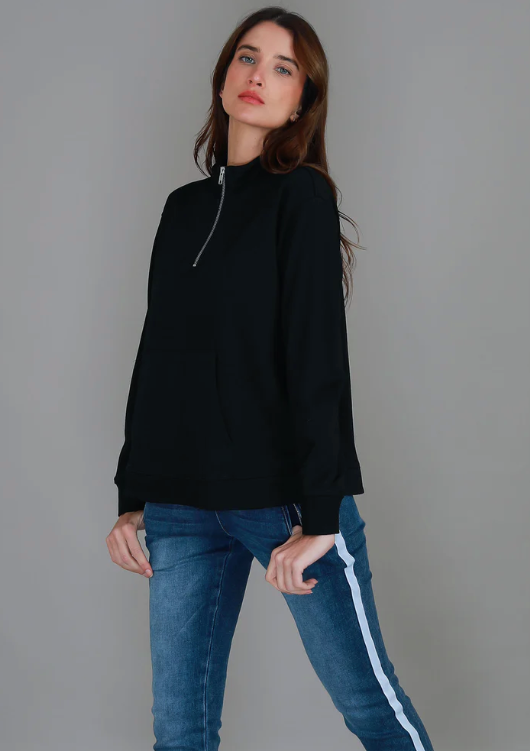 Gianna half zip sweater black