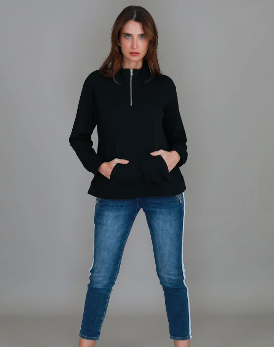Gianna half zip sweater black
