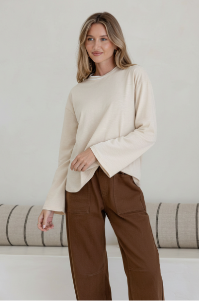 Latte belle sleeve top