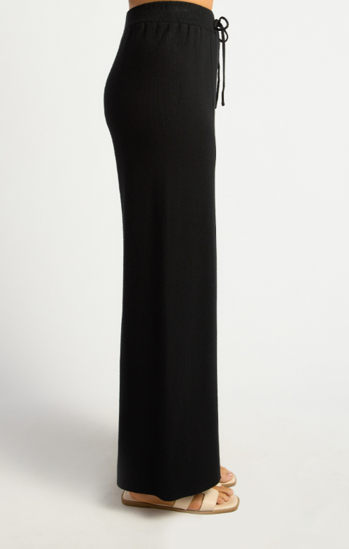 Front seam knit pant - black