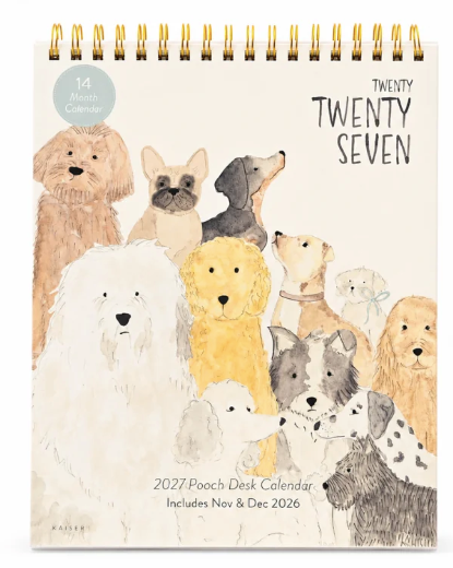 Pooch 2027 desk calendar